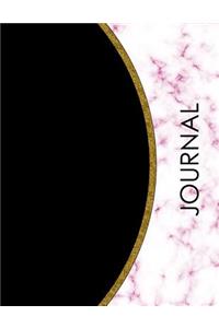 Journal: 100 Page 8.5 X 11 in Bullet Journal Pink Marble - Gold and Black Texture Notebook Diary Makes a Great Gift Elegant Style Mindfulness Diary