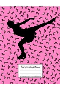 Composition Book 100 Sheets/200 Pages/8.5 X 11 In. Wide Ruled/ Skater Pink