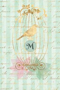 Plan on It Undated 12 Month Weekly Planner Gilded Bird in a Cage Personalized Letter M