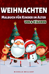 Weihnachtsmalbuch für Kinder im Alter von 4-8 Jahren