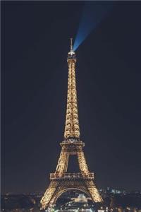 Eiffel Tower in Paris, France Lit Up with Lights Journal