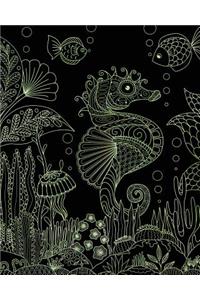 Journal Notebook Seahorse Drawing 8