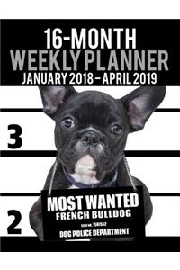 2018-2019 Weekly Planner - Most Wanted French Bulldog (Bull Dog)