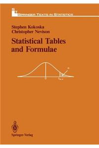 Statistical Tables and Formulae