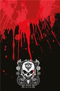 Bloody curly skull notebook middle