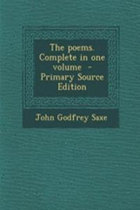 The Poems. Complete in One Volume - Primary Source Edition