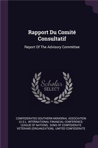 Rapport Du Comité Consultatif