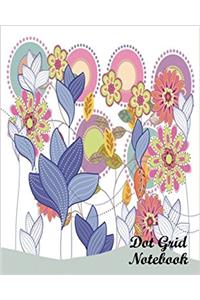 Colorful Flowers Background Dot Grid Notebook