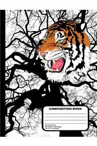 Wild Tiger Dot Grid Composition Notebook 200 Journal Pages