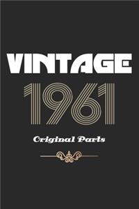 Retro Birthday - Vintage 1961 Notebook Original Parts Gift