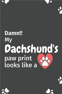 Damn!! my Dachshund's paw print looks like a
