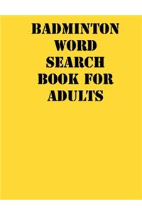 Badminton Word Search Book For Adults
