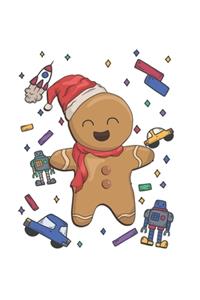 Christmas Gingerbread Man Toys Notebook: Graph Paper Journal 6x9 - 120 Pages