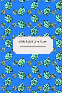 Jewish Art Inspirational, Motivational and Spiritual Theme Wide Ruled Line Paper