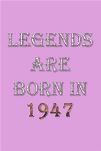 Legends Are Born In 1947 Notebook