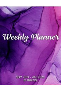 Weekly Planner Sept 2019 - Dec 2020 16 Months