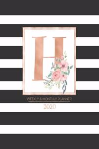 Weekly & Monthly Planner 2020 H