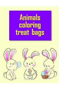 Animals coloring treat bags