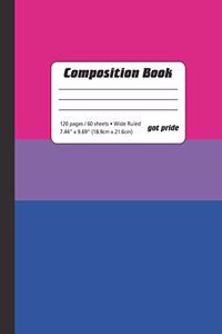 Bisexual Flag - Wide Ruled Lined Composition Book