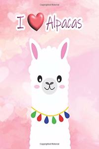 I Love Alpacas Notebook (College Ruled Lined Paper, Large 8.5x11, 200 Pages