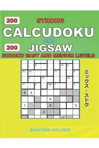 200 Strong Calcudoku and 200 Jigsaw Sudoku. Easy and medium levels.