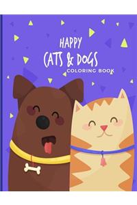 Happy Cats & Dogs Coloring Book