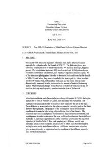 Post Sts-133 Evaluation of Main Flame Deflector Witness Materials