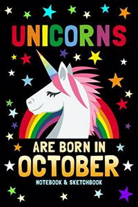 Unicorns Are Born in October Notebook & Sketchbook