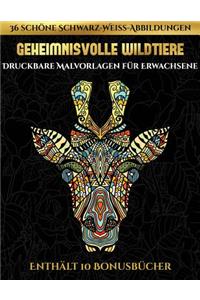 Druckbare Malvorlagen für Erwachsene (Geheimnisvolle Wildtiere)