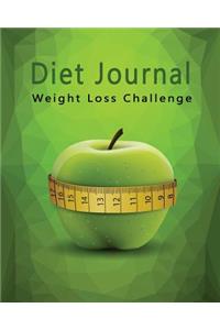 Diet Journal Weight Loss Challenge: Personal Food Record Notebook Exercise Calories Counter Diary Blank Book Size 8x10 Inches