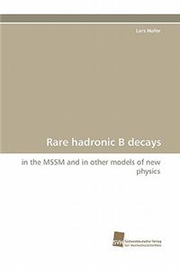 Rare Hadronic B Decays