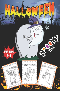 Halloween Coloring Book For Kids Age 4-8