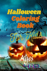 Halloween Coloring Book For Kids Ages 4-8