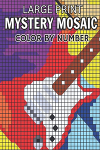 large print mystery mosaic color by number