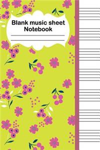 Blank music sheet notebook