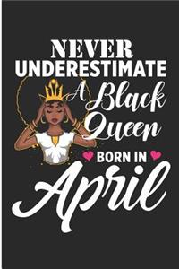 Never Underestimate A Black Queen Born In April
