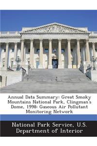 Annual Data Summary: Great Smoky Mountains National Park, Clingman's Dome, 1998: Gaseous Air Pollutant Monitoring Network