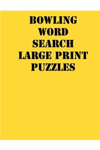 Bowling Word Search Large print puzzles