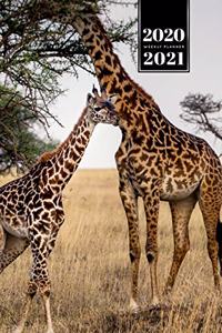 Giraffe Safari Week Planner Weekly Organizer Calendar 2020 / 2021 - Big and Small: Cute Wildlife Animal Pet Bullet Journal Notebook Diary in 6" x 9" Inch Pocket Size