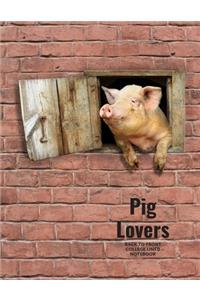 Pig Lovers Back to Front College Lined Notebook
