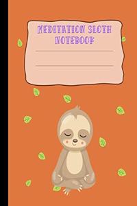 Meditation Sloth Notebook
