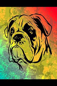 Bulldog Color Burst Notebook