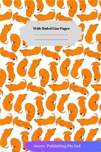 Cute Dog Theme Wide Ruled Line Paper