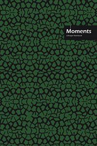 Moments Lifestyle, Animal Print, Write-in Notebook, Dotted Lines, Wide Ruled, Medium Size 6 x 9 Inch, 288 Pages (Green)