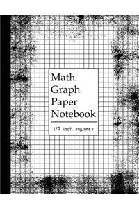 Math Graph Paper Notebook 1/2 Inch Squares