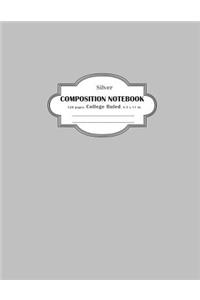Composition Notebook College Ruled Silver