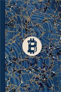 Monogram Symbol Bitcoin LOGO Money Management Marble Notebook (Blue Ginger Edition)