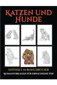 Ausmalvorlagen für Erwachsene PDF (Katzen und Hunde)