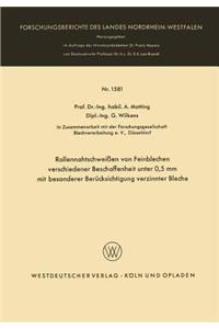 Rollennahtschweißen von Feinblechen verschiedener Beschaffenheit unter 0,5 mm mit besonderer Berücksichtigung verzinnter Bleche