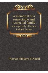 A Memorial of a Respectable and Respected Family and Especially of Joshua Bicknell Farmer